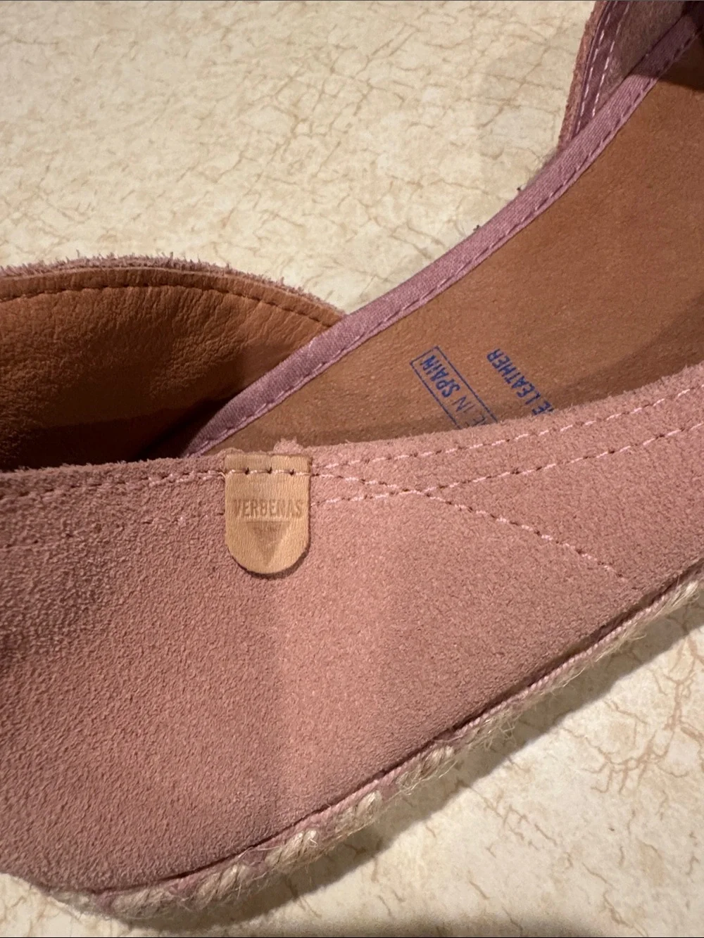 Women's Suede Open-Toe Espadrille Wedge - Dusty Rose